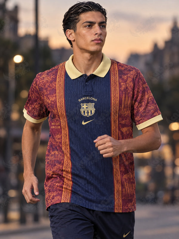 FC Barcelone - Maillot Édition Ciutat Bleu Marine & Bordeaux - vue portée