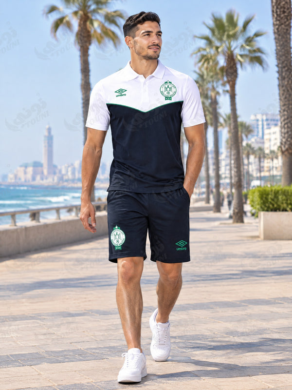 Raja Club Athletic - Ensemble Polo Blanc & Noir + Short - vue portée