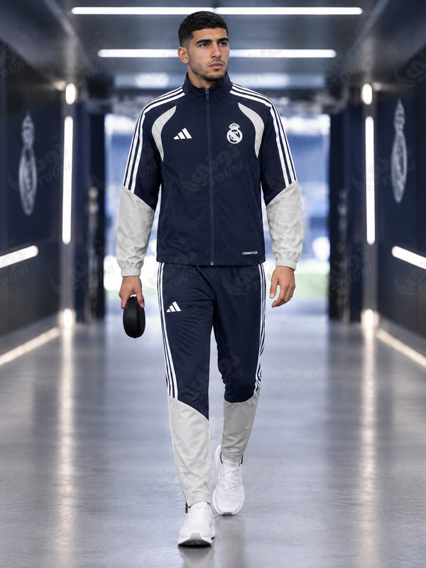 Real Madrid - Survêtement Bleu Marine & Gris Perle - vue portée