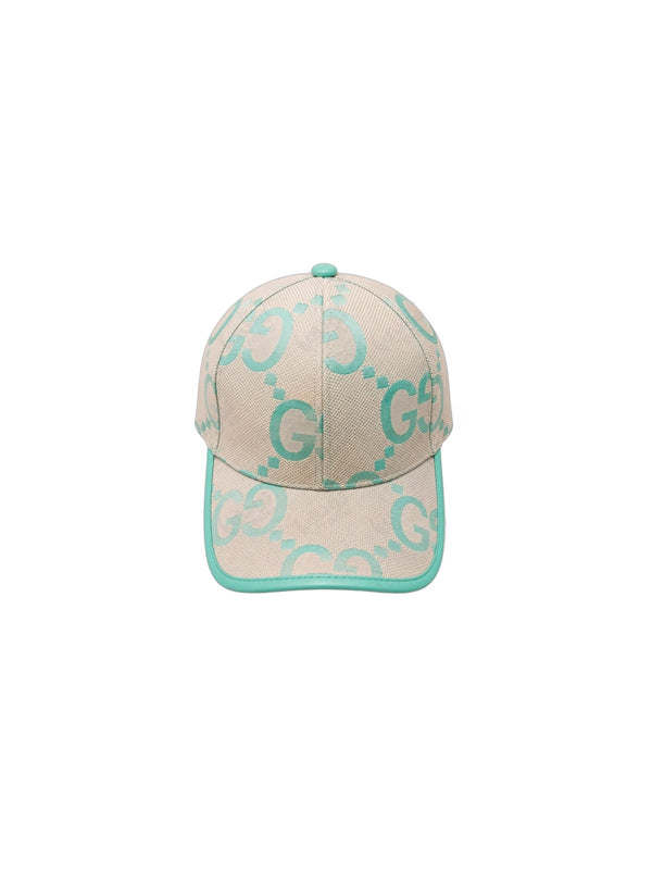 Casquette Gucci – Crème & Turquoise Monogramme