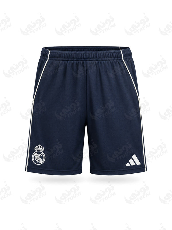 Real Madrid - Short Extérieur 2025/26 Bleu Marine - vue de face