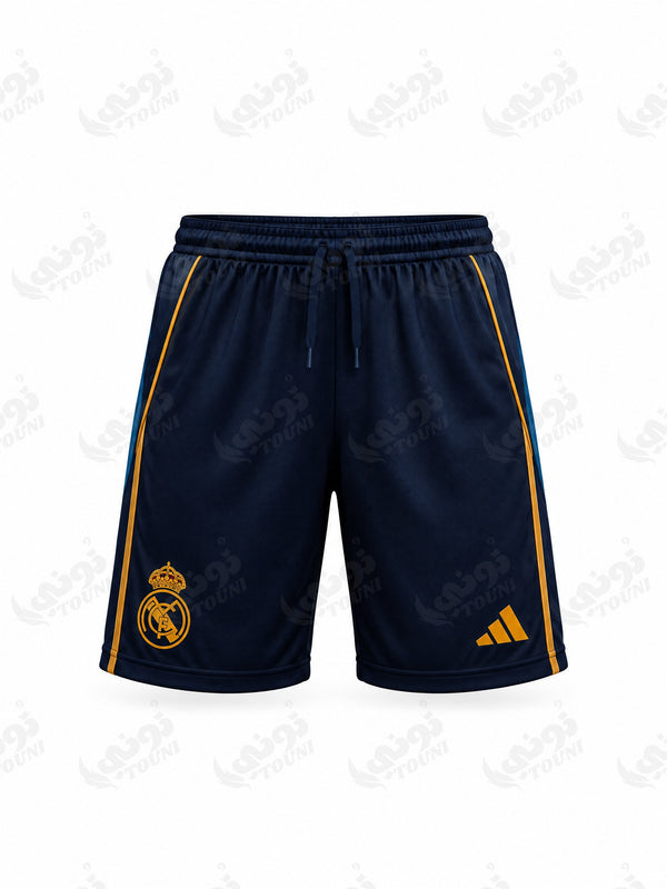 Real Madrid - Short Édition Monogramme Bleu Marine & Or 2025/26 - vue de face