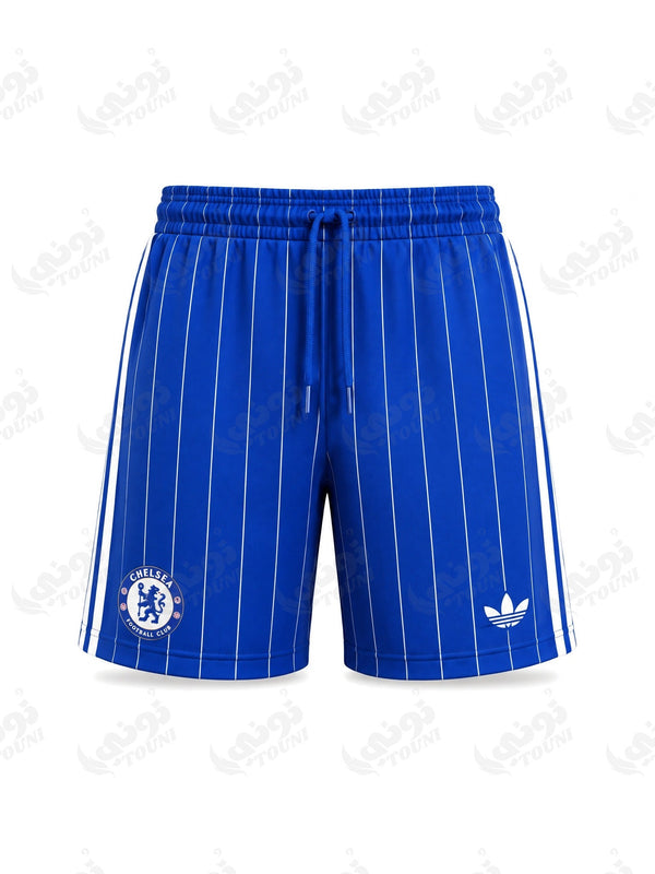 Chelsea FC - Short Terrace Icons Bleu à Rayures - vue de face