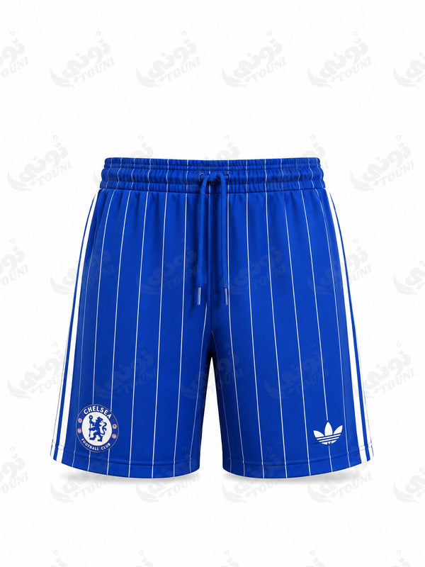Chelsea FC - Short Terrace Icons Bleu à Rayures - vue de face