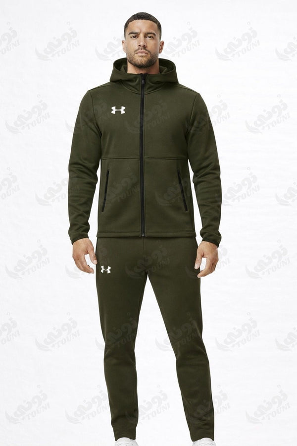 Under Armour - Survêtement Vert Olive
