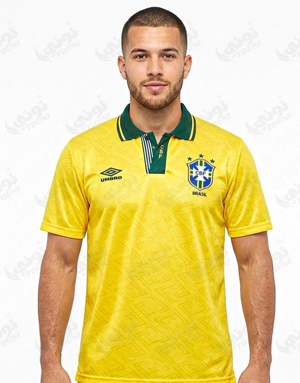 Maillot Brésil Rétro – Jaune & Vert | Umbro Collection Vintage