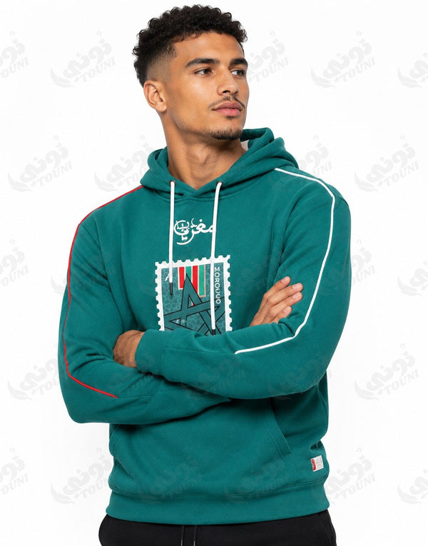 Maroc - Hoodie Vert Édition Timbre