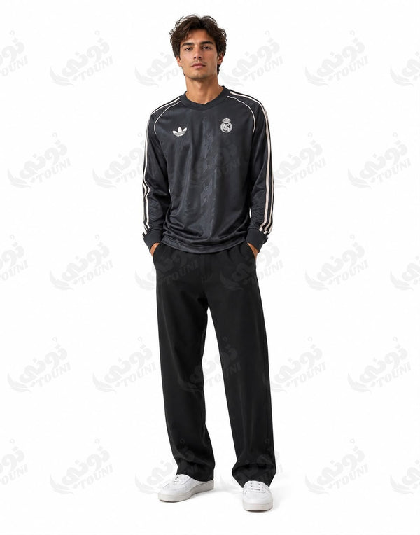 Real Madrid - Maillot Terrace Icons Noir Manches Longues