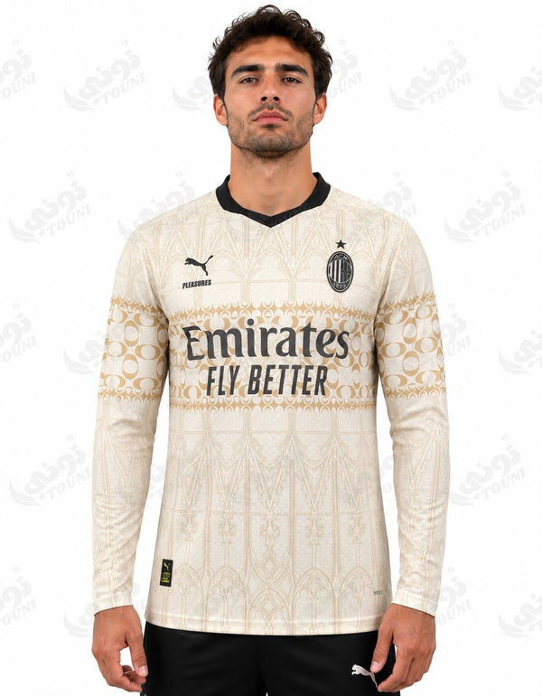 AC Milan - Maillot Manches Longues Édition Crème « Emirates »