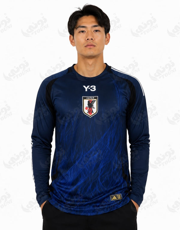 Japon - Maillot Y-3 Bleu Marine Manches Longues 2024