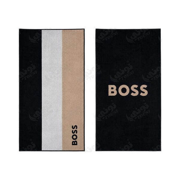 Serviette de Plage Hugo Boss — Noir & Beige