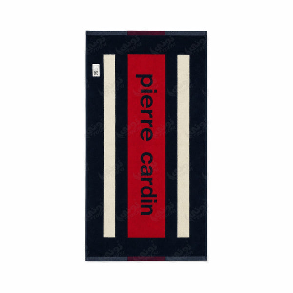 Serviette de Plage Rayures - Marine & Rouge