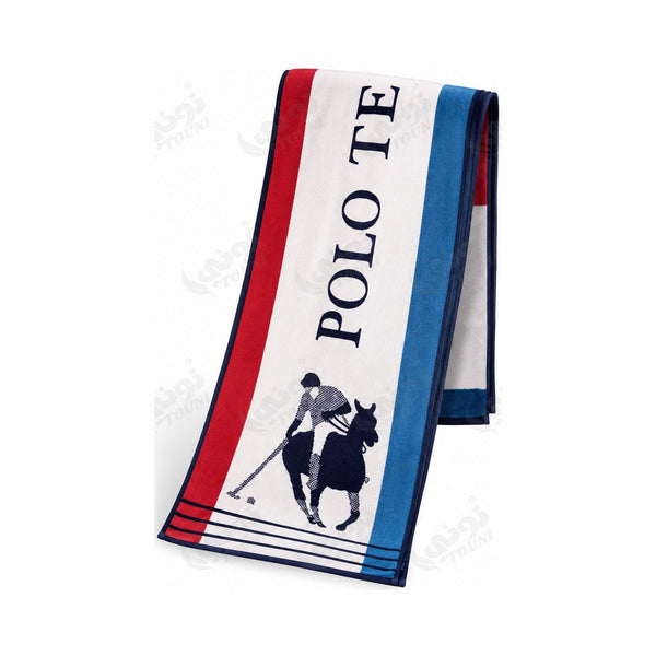 Serviette de Plage Cavalier - Marine & Rouge