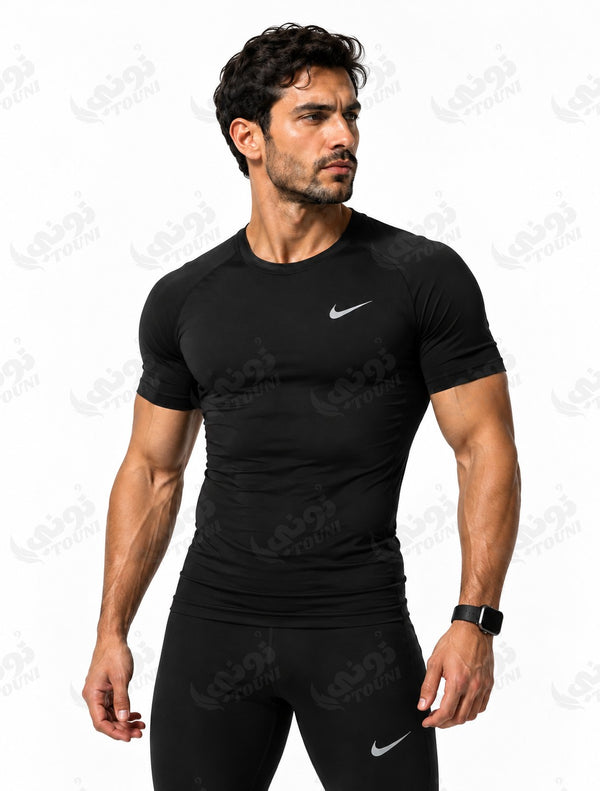 Sous-Maillot de Compression Manches Courtes Noir