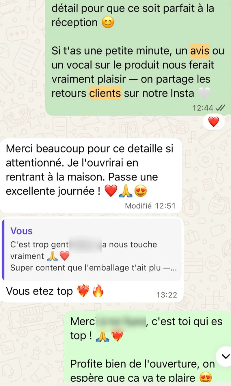 Avis client WhatsApp