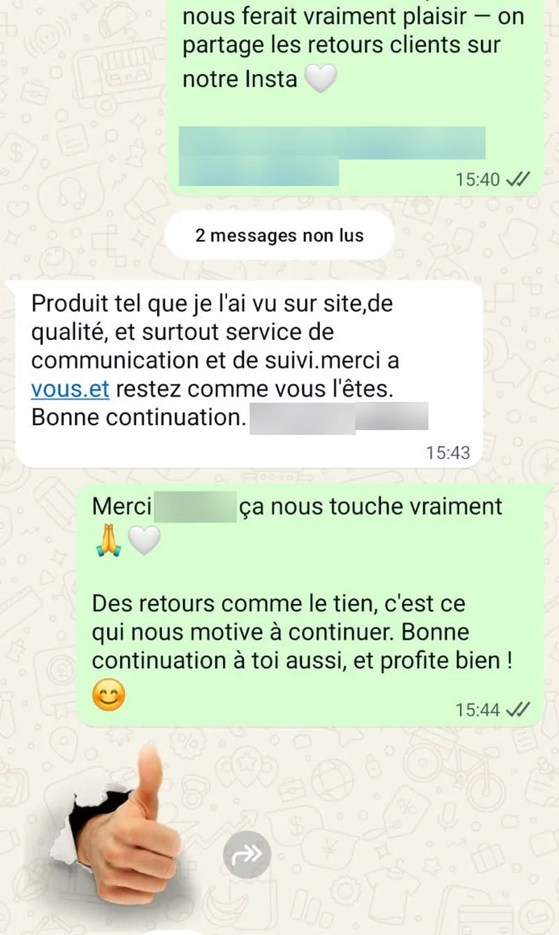 Avis client WhatsApp