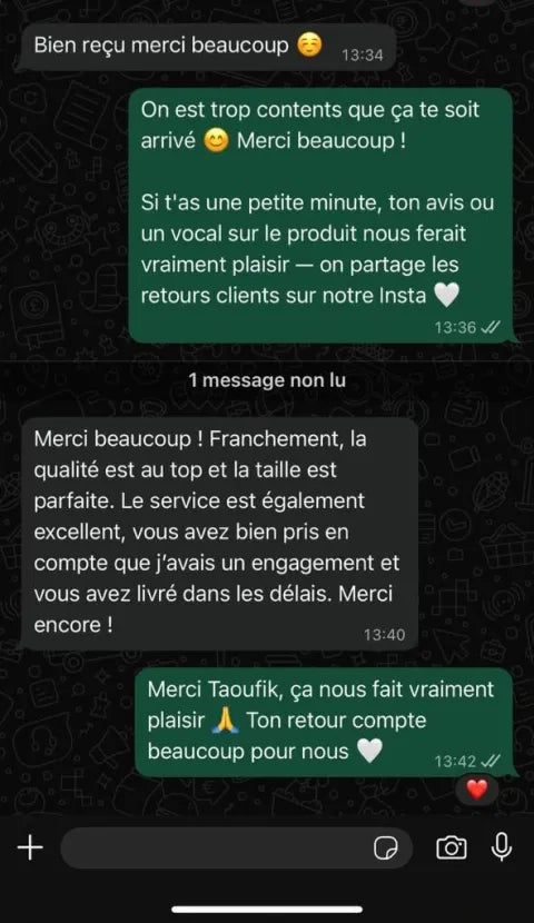 Avis client WhatsApp