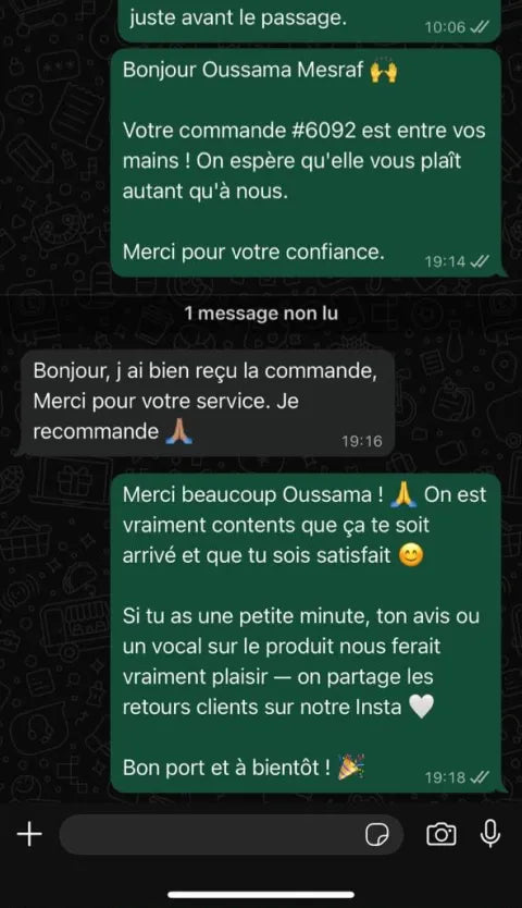 Avis client WhatsApp