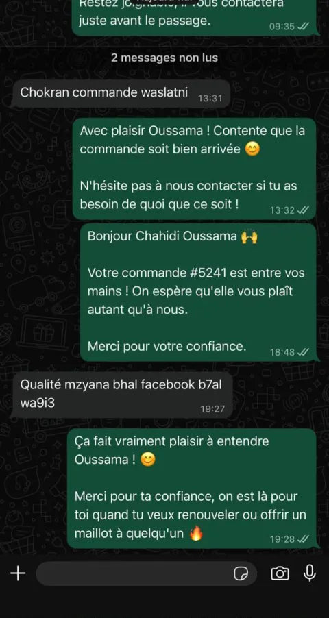 Avis client WhatsApp
