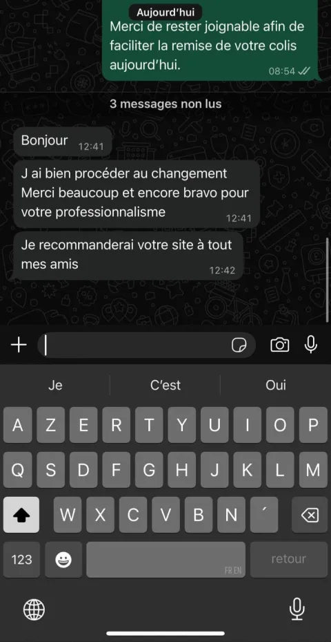 Avis client WhatsApp